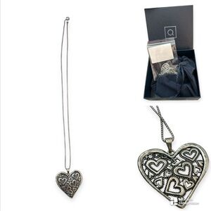 NWT 925 Sterling Silver Heart Pendant Necklace